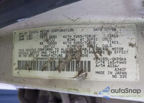 1996 Toyota 4Runner Sr5 из США, поврежденный, VIN JT3HN86R0T0045828